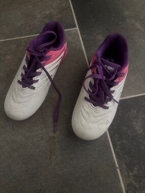 White Purple Pink Girls Soccer Cleats